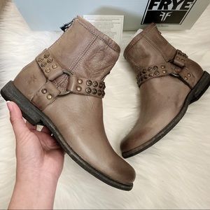 Frye Phillip Studded Harness Grey Boots
